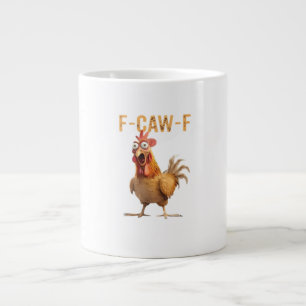 Funny Screaming Chicken F Caw F Humour Large Coffee Mug