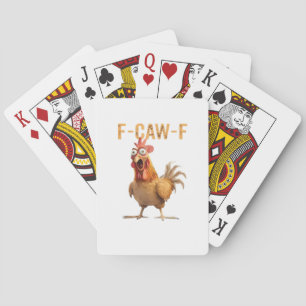 Funny Screaming Chicken F Caw F Humour Playing Cards