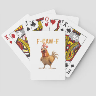Funny Screaming Chicken F Caw F Humour Playing Cards