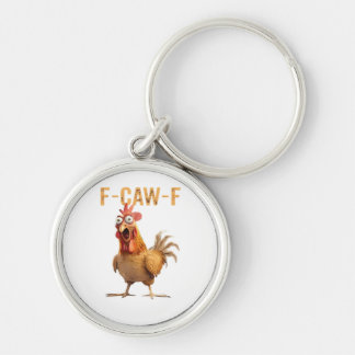 Funny Screaming Chicken F-Caw-F Joke Essential Key Ring