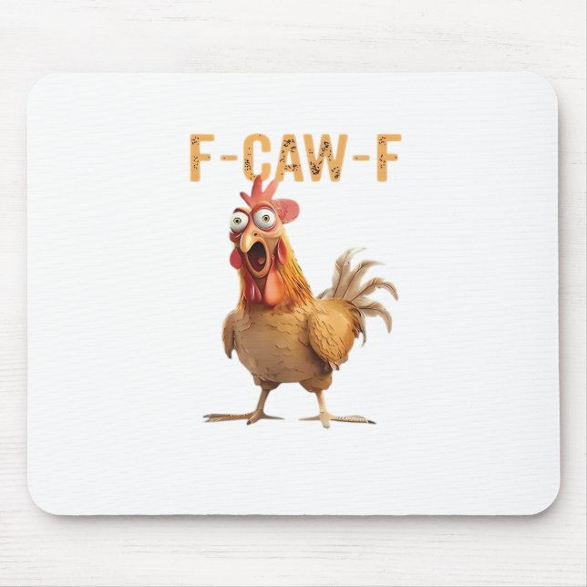 Funny Screaming Chicken F-Caw-F Joke Essential Mouse Pad (Front)