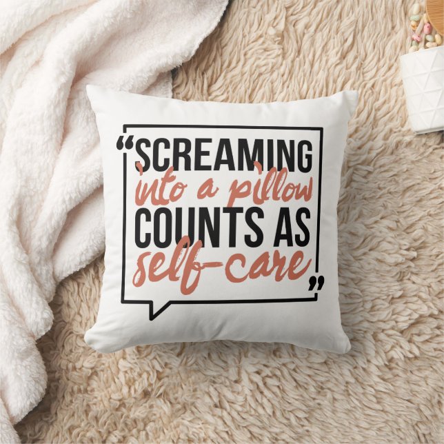 Funny Screaming Into A Pillow Black and Pink Quote (Blanket)