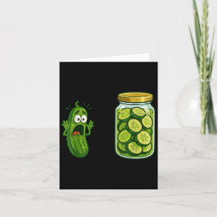 Funny Screaming Pickle Jar Cucumber Joke Meme Humo Card