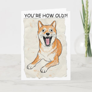 Funny Screaming Shiba Inu - Internal Chaos Crayon Card