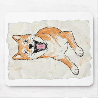 Funny Screaming Shiba Inu - Internal Chaos Crayon  Mouse Pad