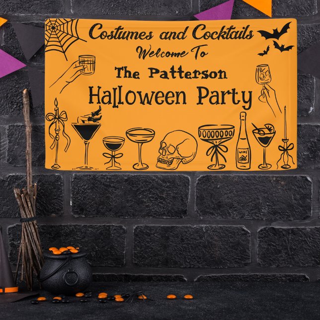 Funny Scribbles Halloween Cocktail Party Welcome Banner (Creator Uploaded)