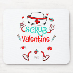 Funny Scrub Valentines Day Nurse Crew Family Group Mouse Pad