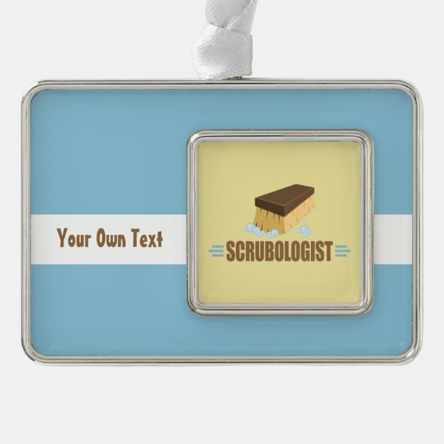 Funny Scrubologist Silver Plated Framed Ornament (Front)