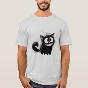 Funny Scruffy Black Cat Grin ✨🐾🖤 T-Shirt