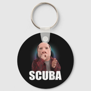 Funny Scuba Dance Meme Pig Man Meme Brainrot Key Ring