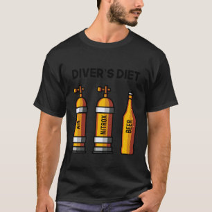 Funny Scuba Diving Beer Divers Diet for Diver T-Shirt
