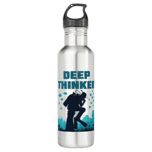 Funny Scuba Diving Diver Deep Thinker Rodin 710 Ml Water Bottle