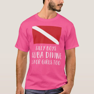 Funny Scuba Diving Diver Flag Scuba Girls Women T-Shirt