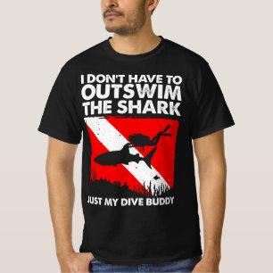 Funny Scuba Diving For Men Women Shark Diving Budd T-Shirt