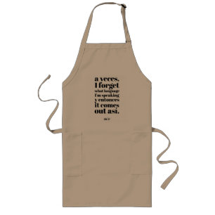 Funny Se Habla Spanglish Proud Latino Grey Long Apron
