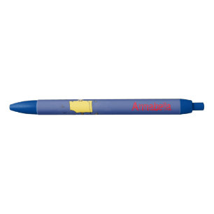 Funny sea bird circled by sharks cartoon black ink pen
