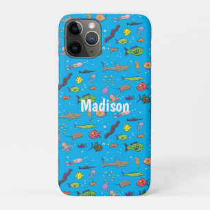 Funny sea creatures cartoon illustration Case-Mate iPhone case