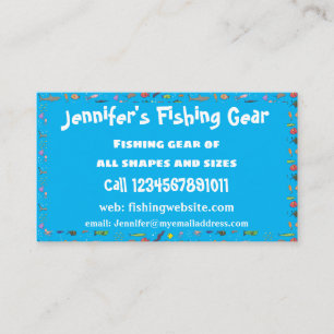 Funny sea creatures cartoon illustration pattern business card
