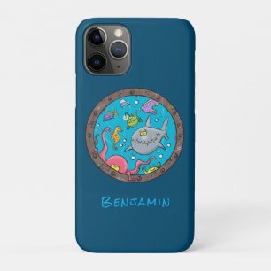 Funny sea creatures underwater cartoon 2 Case-Mate iPhone case