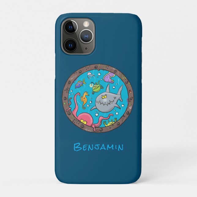 Funny sea creatures underwater cartoon 2 Case-Mate iPhone case (Back)