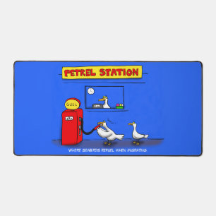 Funny sea gulls petrel cartoon humour desk mat