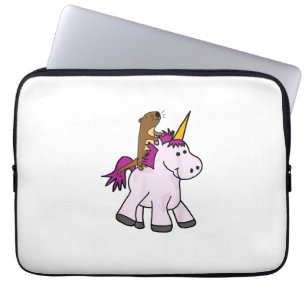 Funny Sea Otter Riding Unicorn T-shirt T-Shirt Laptop Sleeve