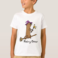 Funny Sea Otter Wizard Cartoon
