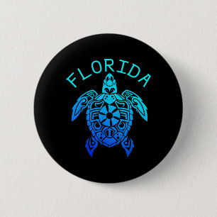 Funny Sea Turtle Vibes Florida Beach Summer 6 Cm Round Badge