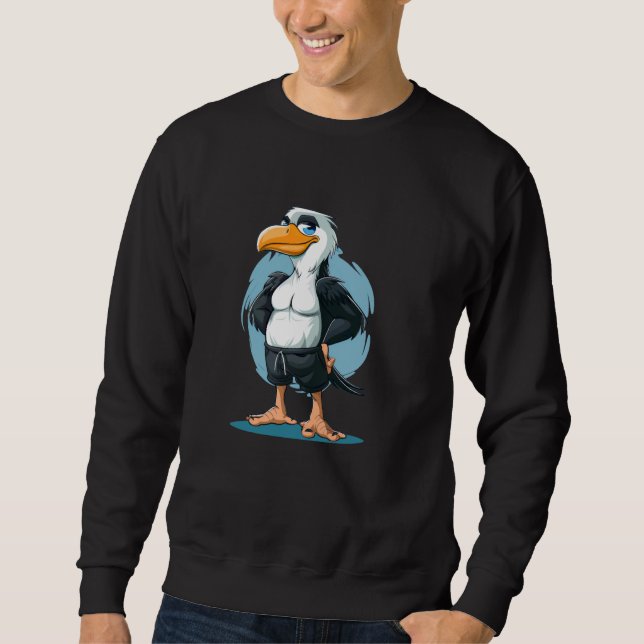 Funny Seabird in Summer Body shape and swim Trunks Sweatshirt (Front)