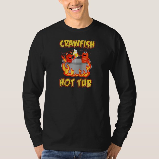 Funny Seafood Louisiana Crawfish Boil Hot Tub Drin T-Shirt (Front)