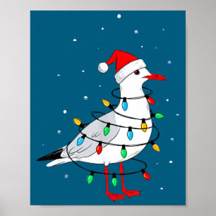 Funny Seagull Bird Christmas Animal Lover Poster
