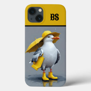 Funny Seagull in Rain Boots – Beach Humour iPhone 13 Case