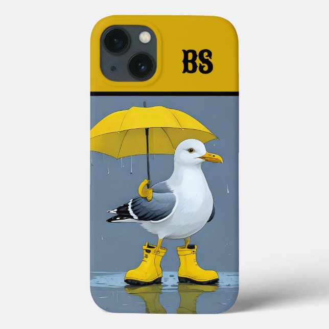 Funny Seagull in Rain Boots – Beach Humour Case-Mate iPhone Case (Back)