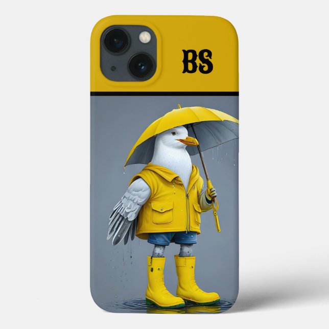 Funny Seagull in Rain Boots – Beach Humour Case-Mate iPhone Case (Back)