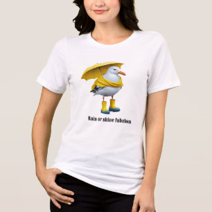 Funny Seagull in Rain Boots – Beach Humour Tri-Blend Shirt