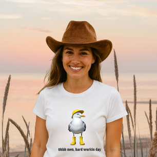 Funny Seagull in Rain Boots – Beach Humour Tri-Blend Shirt