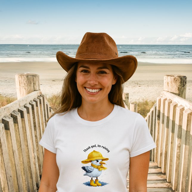 Funny Seagull in Rain Boots – Beach Humour Tri-Blend Shirt (Creator Uploaded)