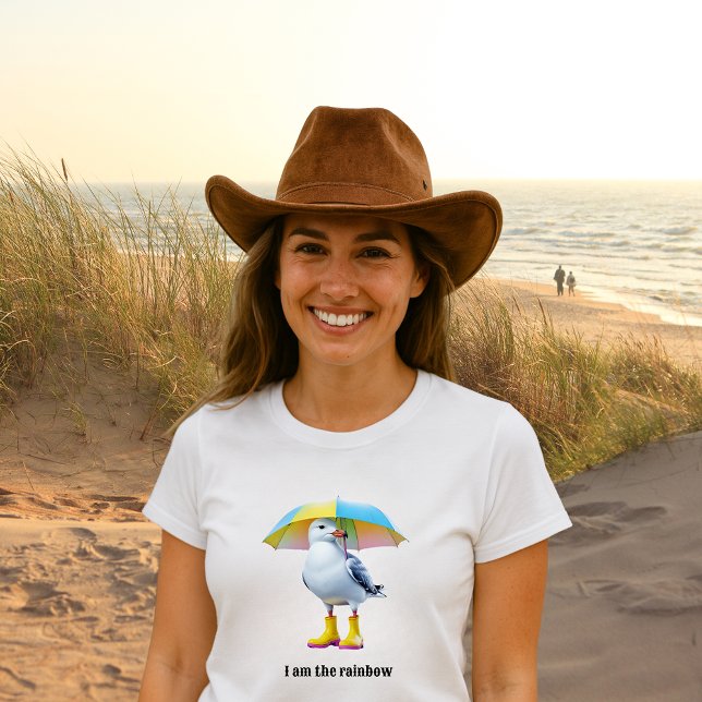Funny Seagull in Rain Boots – Beach Humour Tri-Blend Shirt (Creator Uploaded)