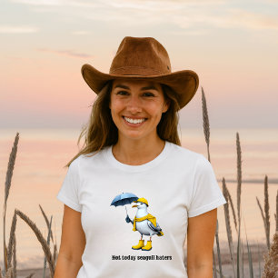 Funny Seagull in Rain Boots – Beach Humour Tri-Blend Shirt