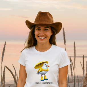 Funny Seagull in Rain Boots – Beach Humour Tri-Blend Shirt