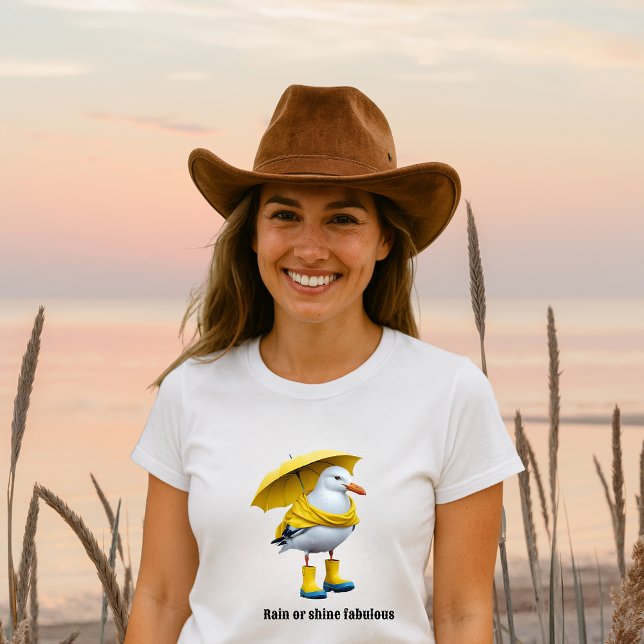 Funny Seagull in Rain Boots – Beach Humour Tri-Blend Shirt (Creator Uploaded)