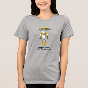 Funny Seagull in Rain Boots – Beach Humour Tri-Blend Shirt