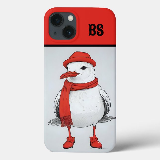 Funny Seagull in shoes – Beach Humour Case-Mate iPhone Case (Back)