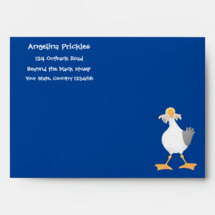 Funny seagull with French fries cartoon Envelope