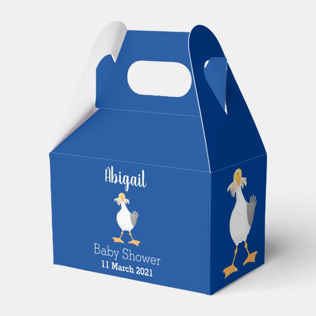 Funny seagull with French fries cartoon Favour Box (Front Side)