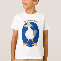 Funny seagull with French fries cartoon
