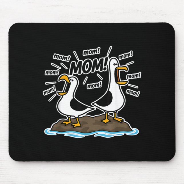 Funny Seagulls Mum Life Chaos Mouse Pad (Front)