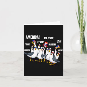 Funny seagulls patriotic 4th of july america 250 card