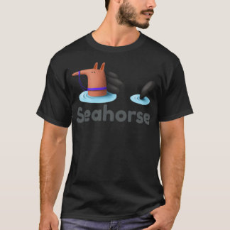Funny Seahorse Artwork showing swimming funny anim T-Shirt