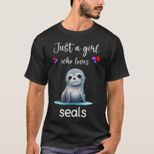 Funny Seal Hearts Cute Seal Girls Animal T-Shirt